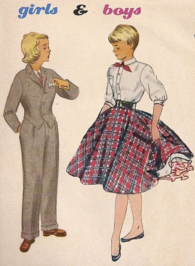 Girls in trousers and Boys in Skirts