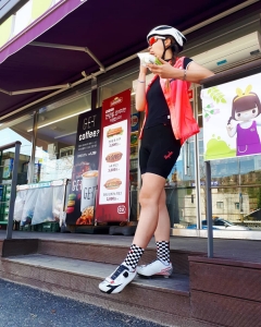 korean woman in tight bikeshorts