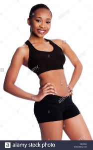 black girl in spandexshorts